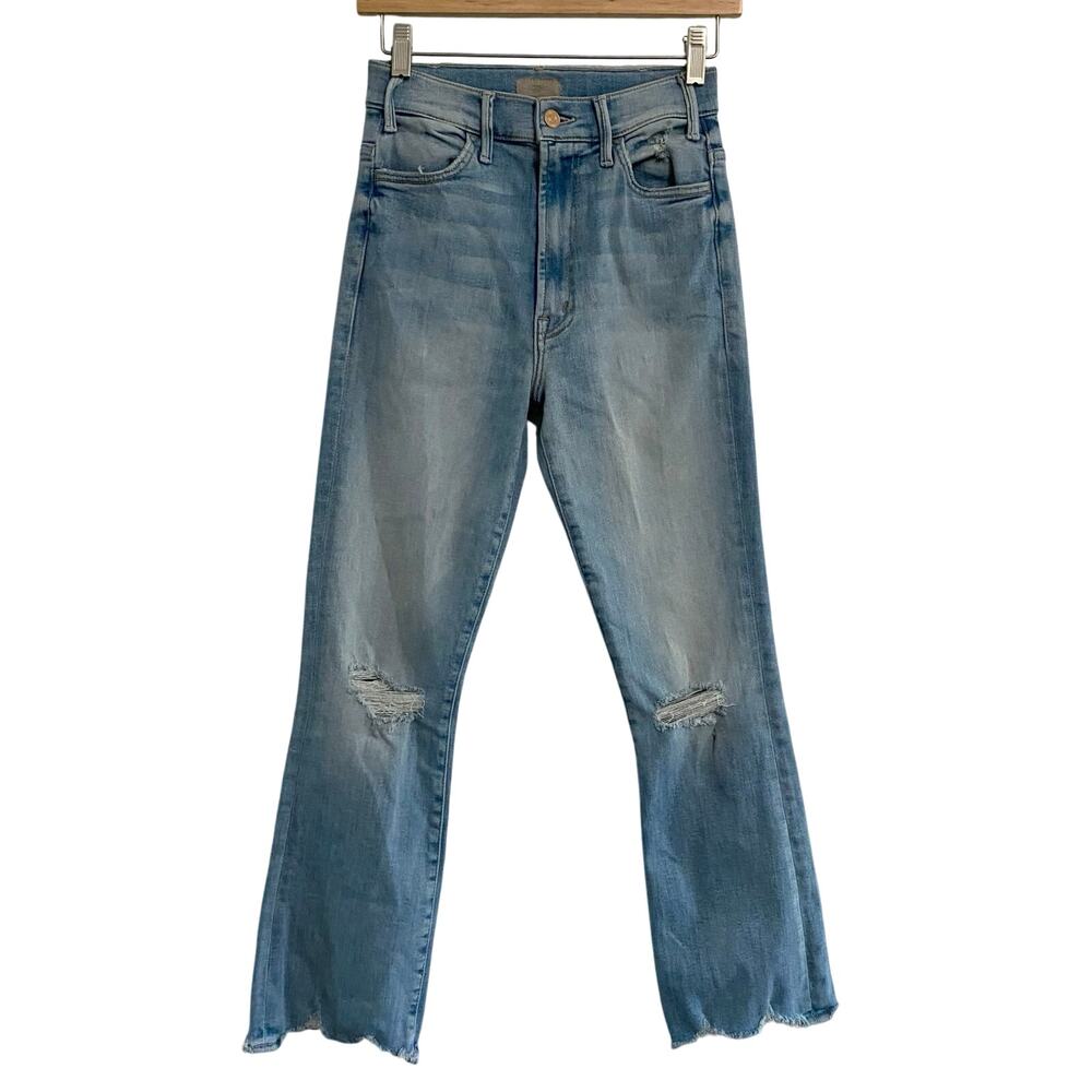 MOTHER The Hustler Ankle Chew Petal Plucker Jeans Size 26 X 26 Distressed